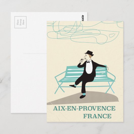 Aix-en-Provence Frankrijk reisposter Briefkaart (Voorkant / Achterkant)