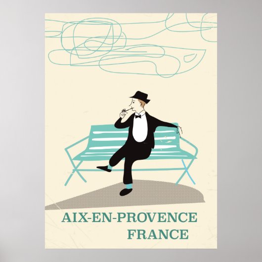 Aix-en-Provence Frankrijk reisposter Poster (Voorkant)