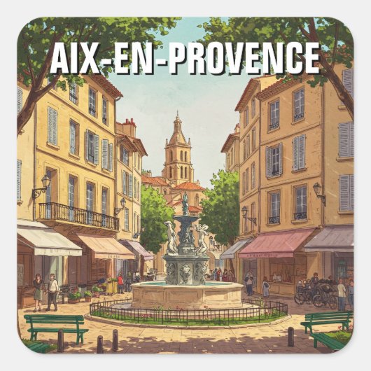 Aix-en-Provence Frankrijk Reizen Vierkante Sticker (Voorkant)