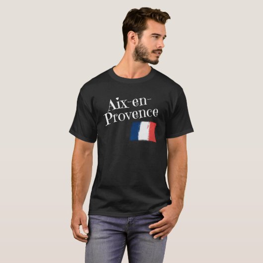 Aix en Provence Franse vlag Franse stad van Aix En T-shirt (Voorkant volledig)
