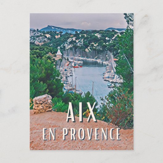 Aix-en-Provence Photo Vintage Briefkaart (Voorkant)