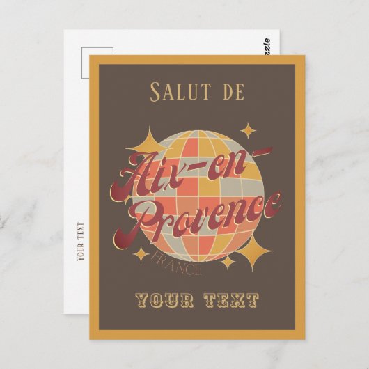 Aix en provence salut Retro Briefkaart (Voorkant / Achterkant)
