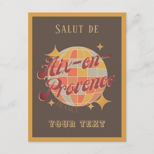 Aix en provence salut Retro  Briefkaart (Voorkant)