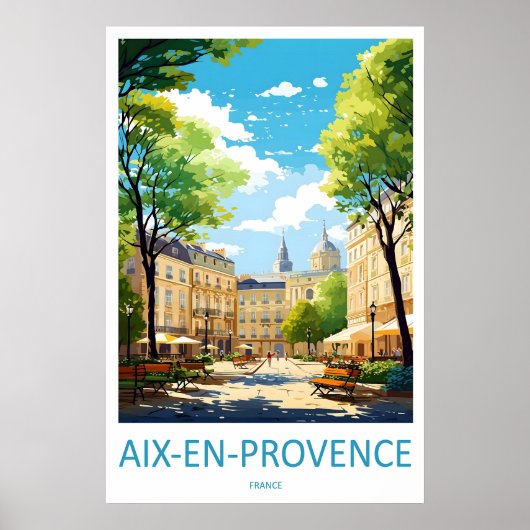 Aix En Provence Vintage Park Nationale Poster (Voorkant)