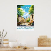 Aix En Provence Vintage Park Nationale Poster (Keuken)