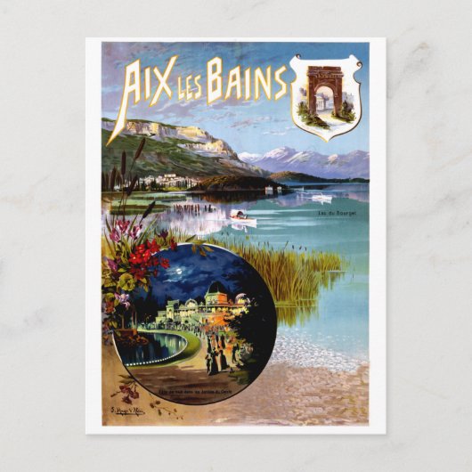 Aix Les Bains Landschap, Frankrijk Briefkaart (Voorkant)