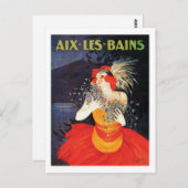 Aix Les Bains Travel Poster Briefkaart (Voorkant / Achterkant)