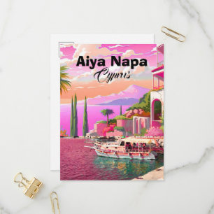 Aiya Napa Reis Poster Kunst, Cyprus Reis Kunst,  Uitnodiging Briefkaart