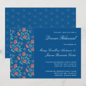 Aiyana Floral Batik Rehearsal Dinner Invitation 3 Kaart (Voorkant / Achterkant)