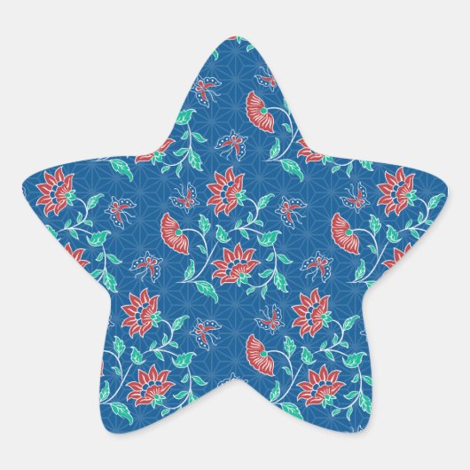 Aiyana Floral Batik Star Sticker (Voorkant)
