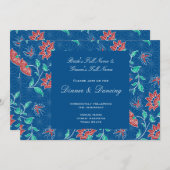 Aiyana Floral Batik Wedding Reception Uitnodiging (Voorkant / Achterkant)