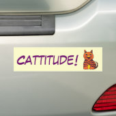 AJ-Cattitude! Bumpersticker (Op auto)