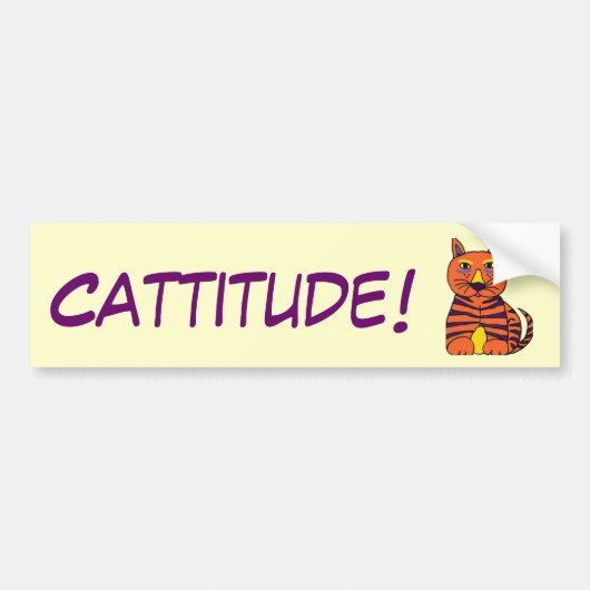 AJ-Cattitude! Bumpersticker (Voorkant)