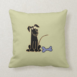 AJ- Cute Black Puppy Dog Pillow Kussen