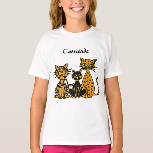AJ- Funny Cattitude Cat Shirt (Voorkant)