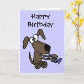 AJ- Grappige het Spelen van de Hond van het Puppy Kaart (Gele Bloem)