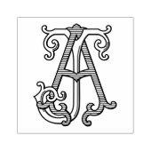 AJ Monogram JA Monogram Rubber Inkt Stamp Rubberstempel (Afrduk)