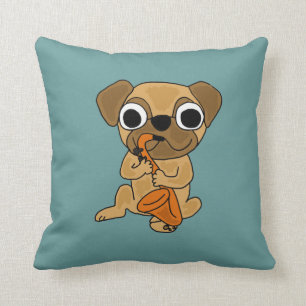 AJ- Pug-speelsaxophone Pillow Kussen