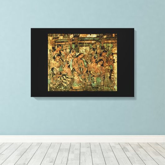 AJANTA GROTSCHILDERINGEN CANVAS AFDRUK (Insitu (Houten vloer))