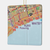 Ajax Ontario Painted Map Keramisch Ornament (Links)