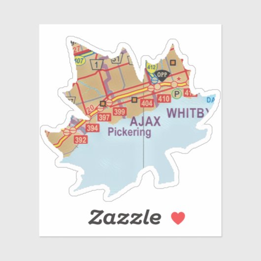 Ajax op gekleurde kaart sticker (Vel)