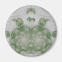 AJAY ~ White en Green ~ Stunning Design Magnet