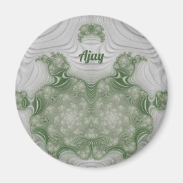 AJAY ~ White en Green ~ Stunning Design Magnet