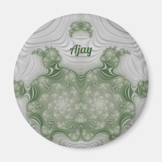 AJAY ~ White en Green ~ Stunning Design Magnet (Voorkant)