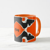 AJAY ~ Zany 3D Fractal ~ Black White Sinaasappel Mok (Voorkant rechts)