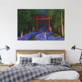 Ajisai no Kaidan Canvas Afdruk