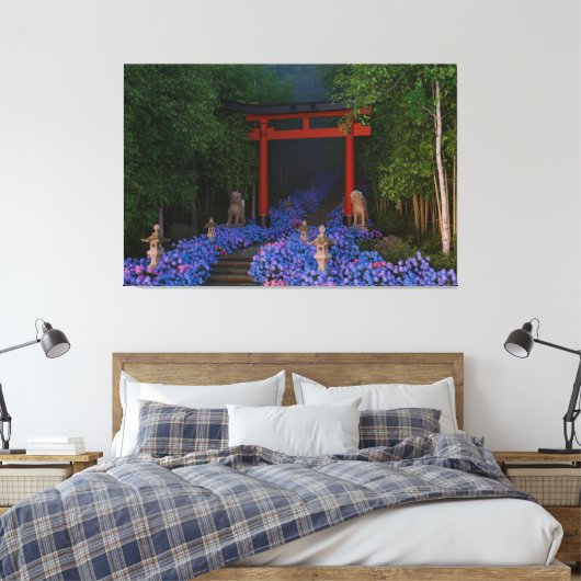 Ajisai no Kaidan Canvas Afdruk (Insitu (Slaapkamer))