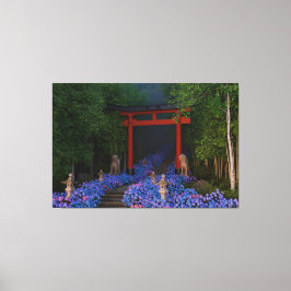 Ajisai no Kaidan Canvas Afdruk