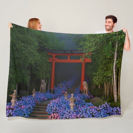 Ajisai no Kaidan Fleece Deken (In situ)
