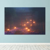 Ajisai no Kaidan (Nacht) Canvas Afdruk (Insitu (Houten vloer))
