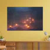 Ajisai no Kaidan (Nacht) Canvas Afdruk (Insitu (Woonkamer))