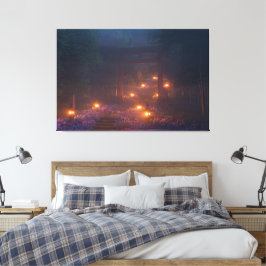 Ajisai no Kaidan (Nacht) Canvas Afdruk