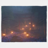 Ajisai no Kaidan (Nacht) Fleece Deken (Voorkant (Horizontaal))