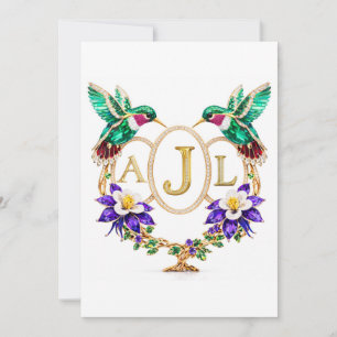 AJL Kolibrie Huwelijk Aangepaste Letters CO Kaart