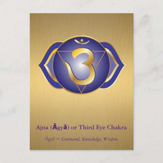Ajna (Āgyā) of het derde oog chakra Briefkaart (Voorkant)