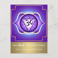 Ajna (Āgyā) of het derde oog chakra Briefkaart