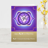 Ajna (Āgyā) of het Derde Wenskaart van Chakra van Kaart (Gele Bloem)