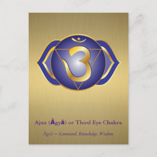 Ajna (Āgyā) of Third Eye Chakra Briefkaart