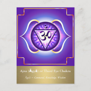 Ajna (Āgyā) of Third Eye Chakra Briefkaart