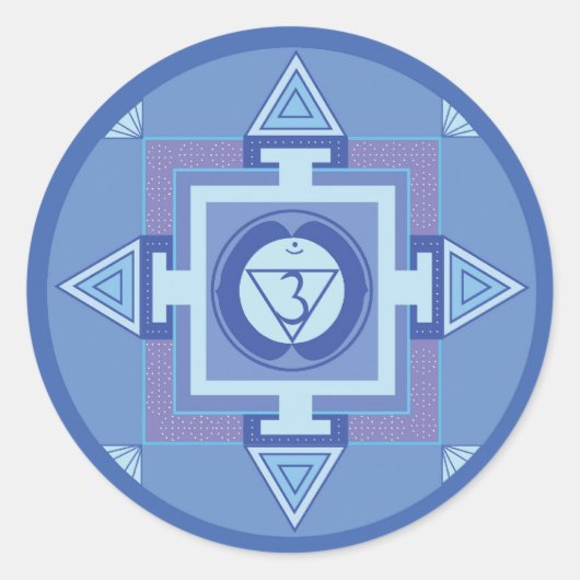 Ajna Chakra Mandala (Third eye chakra) Ronde Sticker (Voorkant)