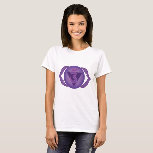 Ajna of Third eye Chakra T-shirt voor dames, wit (Voorkant volledig)