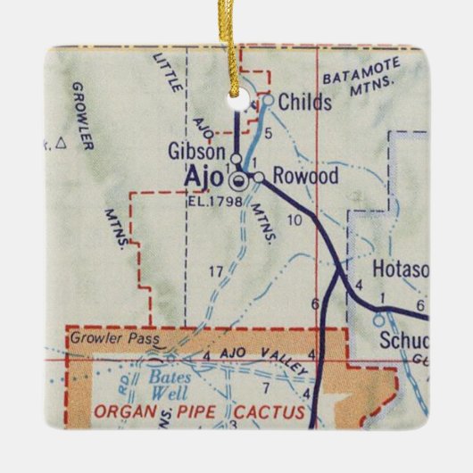 Ajo Arizona  Map Keramisch Ornament (Voorkant)