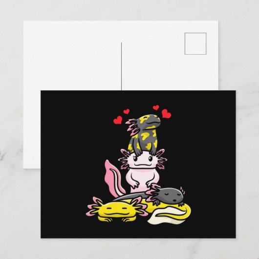 Ajolote Kawaii Briefkaart (Voorkant / Achterkant)