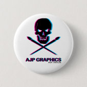 AJP GRAPHICS SKULL 3D SMALL CIRCLE BUTTON (Voorkant)