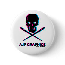 AJP GRAPHICS SKULL 3D SMALL CIRCLE BUTTON