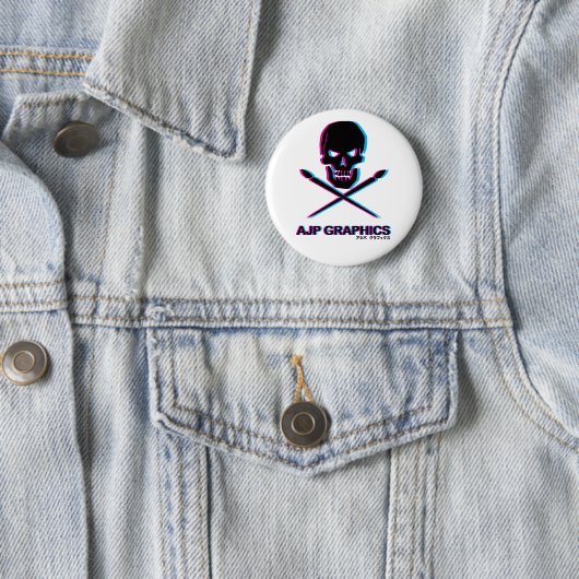 AJP GRAPHICS SKULL 3D SMALL CIRCLE BUTTON (In situ)